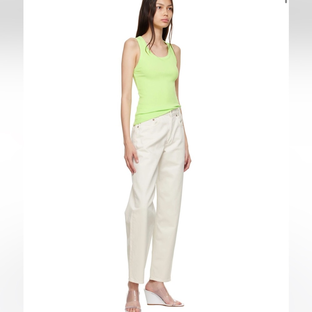 AGOLDE off white tapered jean 26